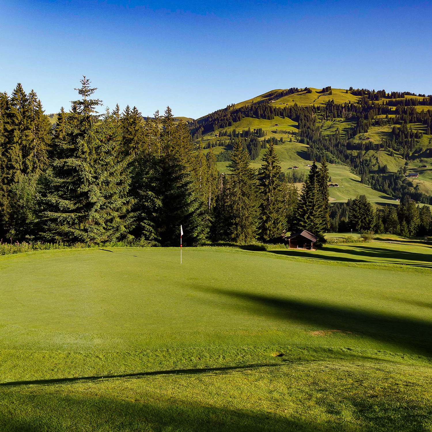 Golfing on the unique alpine golf course with 18 holes